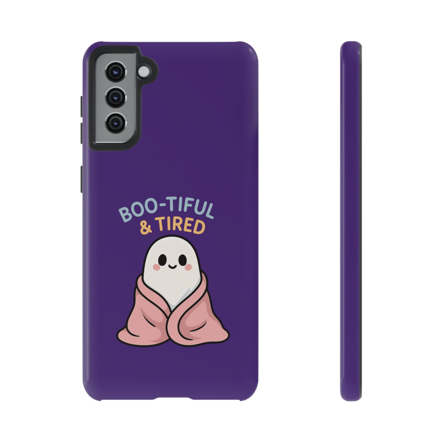 Boo-Tiful & Tired Phone Case, Halloween-Themed Design