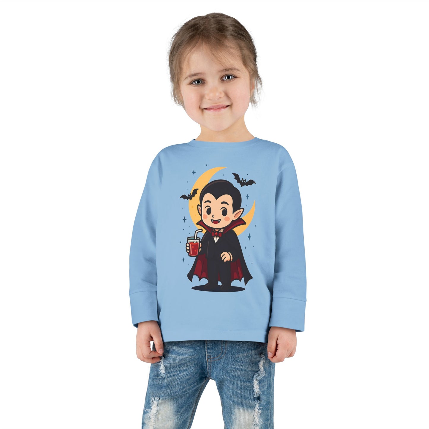 Toddler Halloween Tee, Cute Vampire Long Sleeve Shirt, Spooky Kids Apparel, Halloween Costume Top, Toddler Party Wear