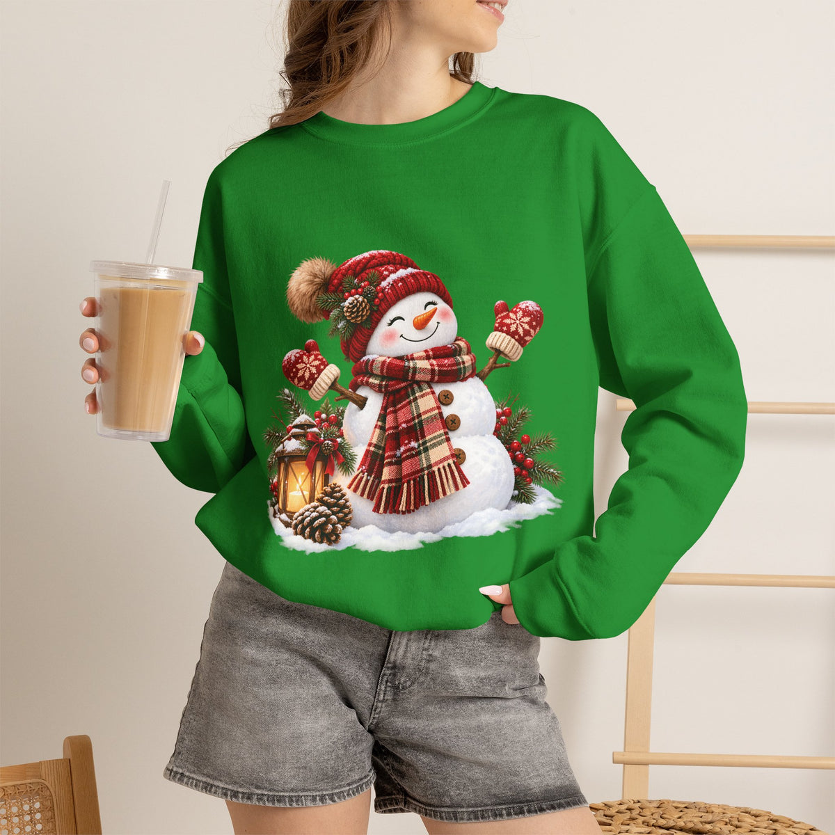 Snowman Holiday Sweatshirt - Cozy Christmas Unisex Sweatshirt