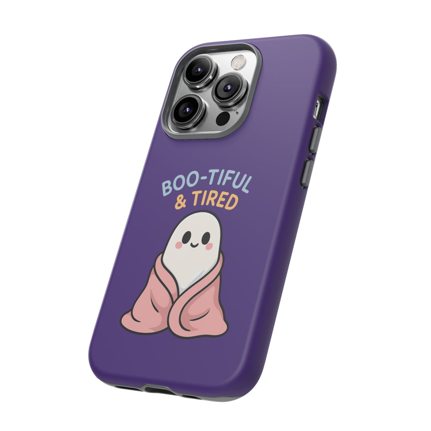 Boo-Tiful & Tired Phone Case, Halloween-Themed Design