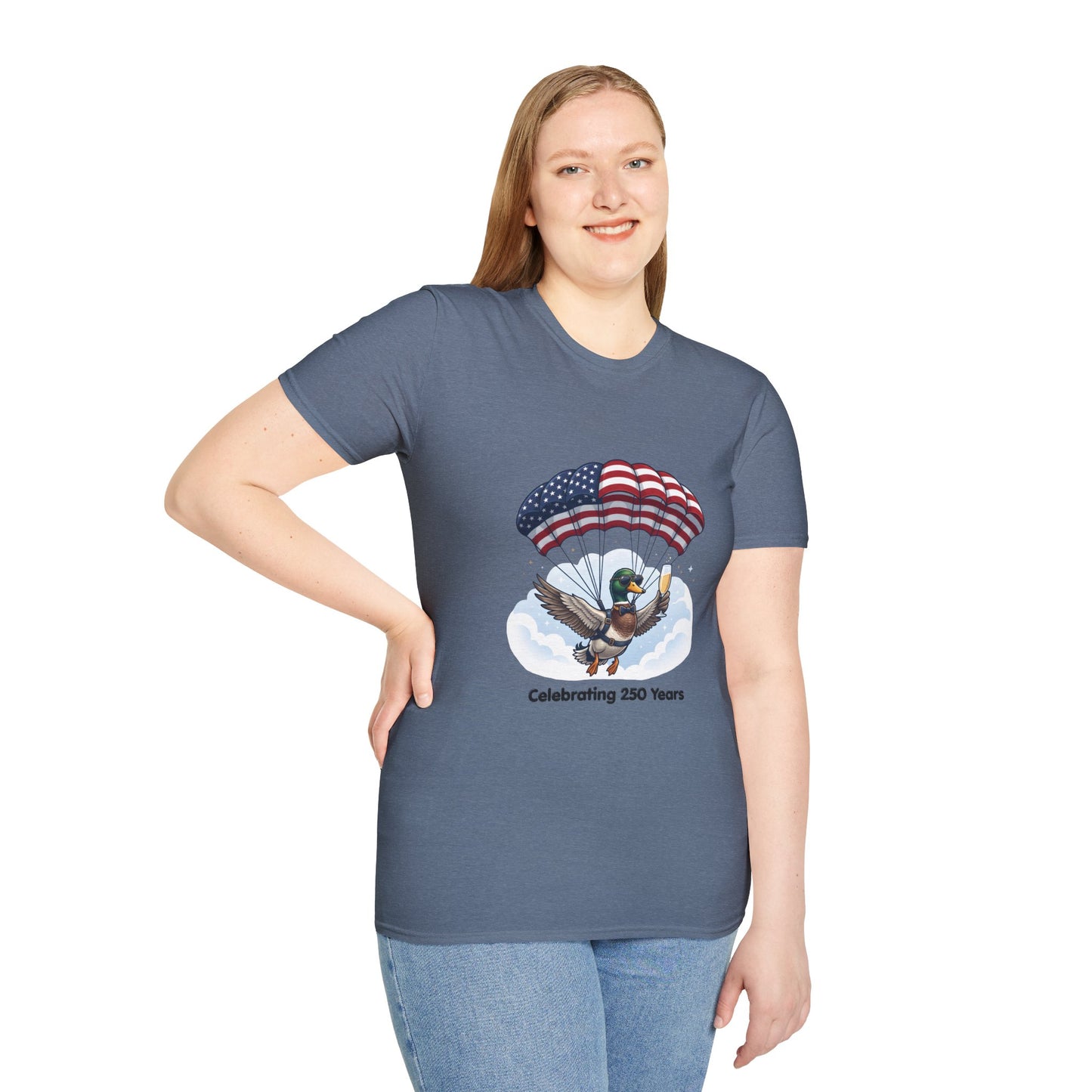 Duck Parachute T-Shirt – Celebrating 250 Years Patriotic Graphic Tee