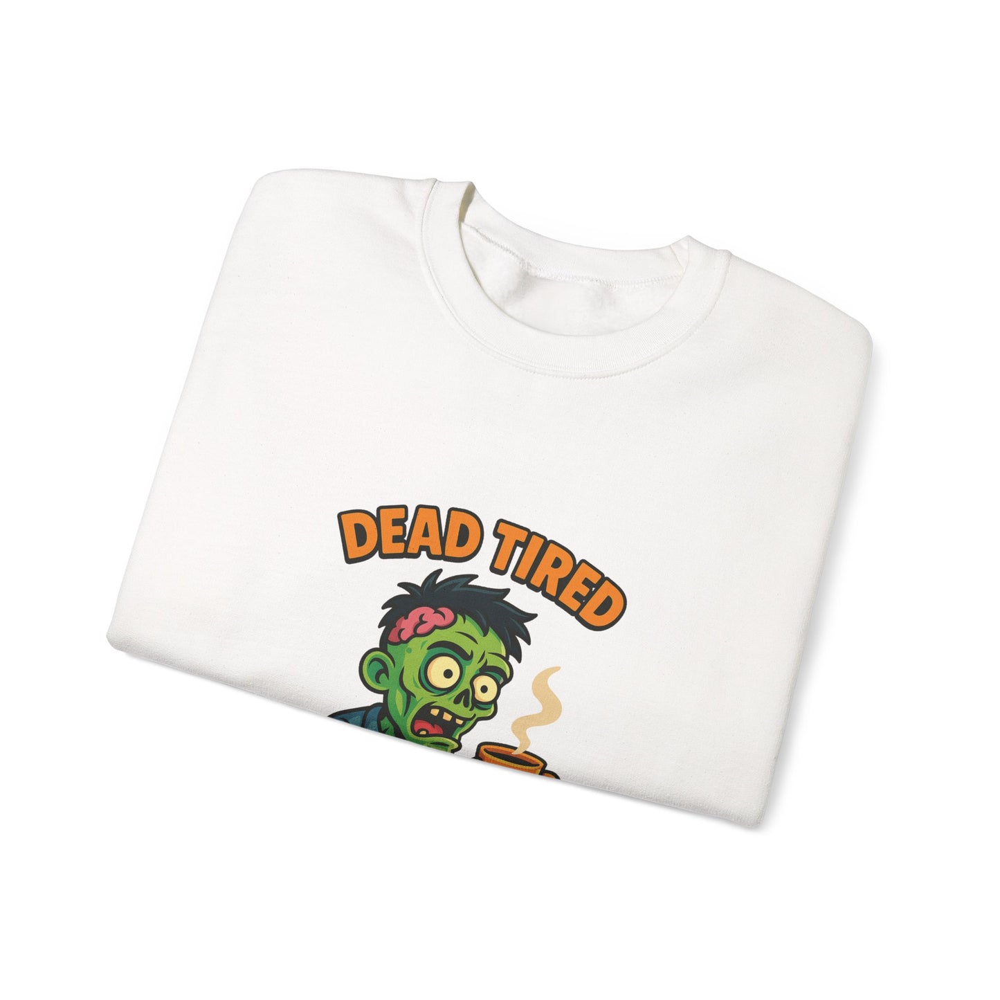Dead Tired Zombie Sweatshirt, Funny Halloween Crewneck, Spooky Season Apparel