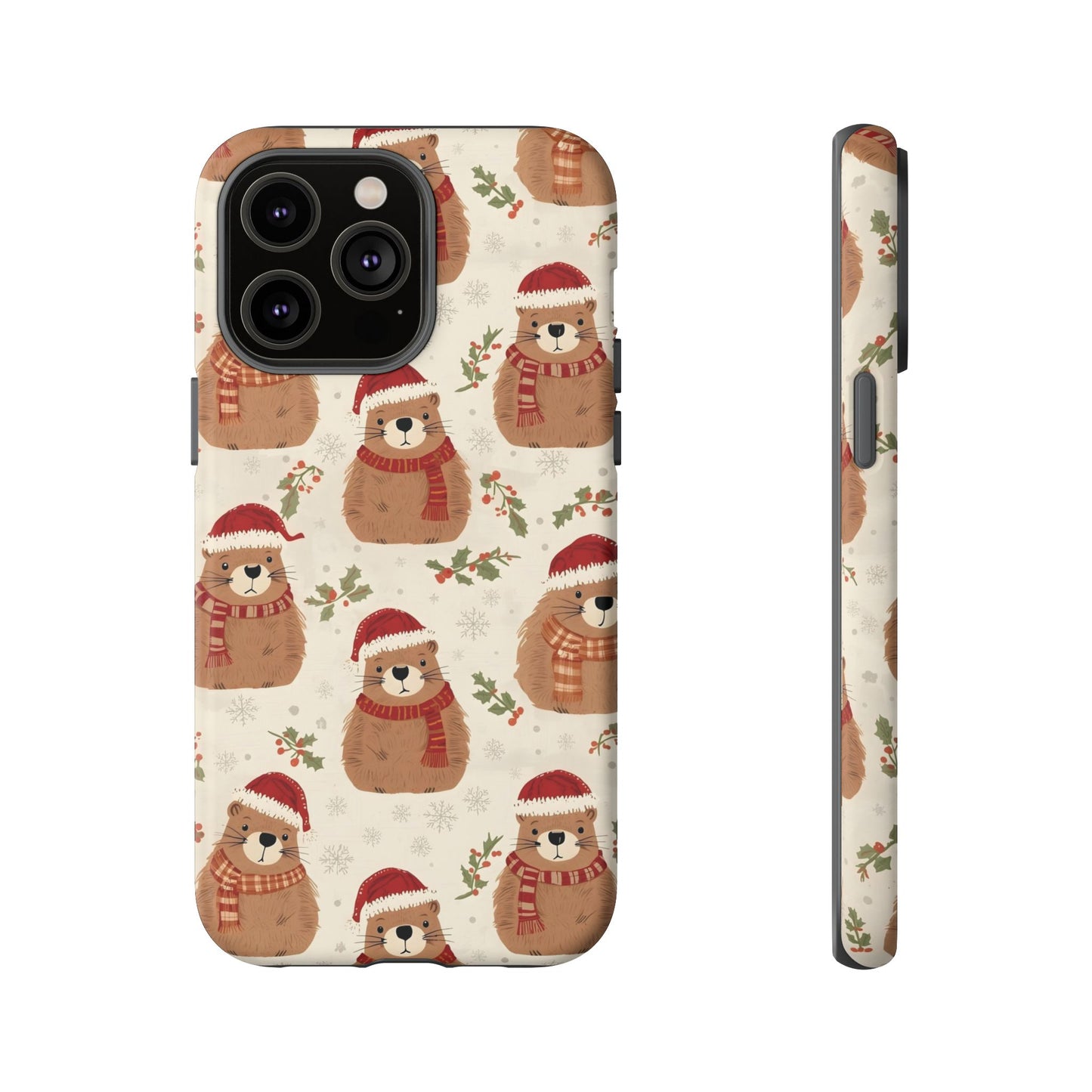 Christmas Phone Case, Cute Capybara Phone Case for Iphone 17, 16, 15, 14, 13, 12, 11 & Samsung