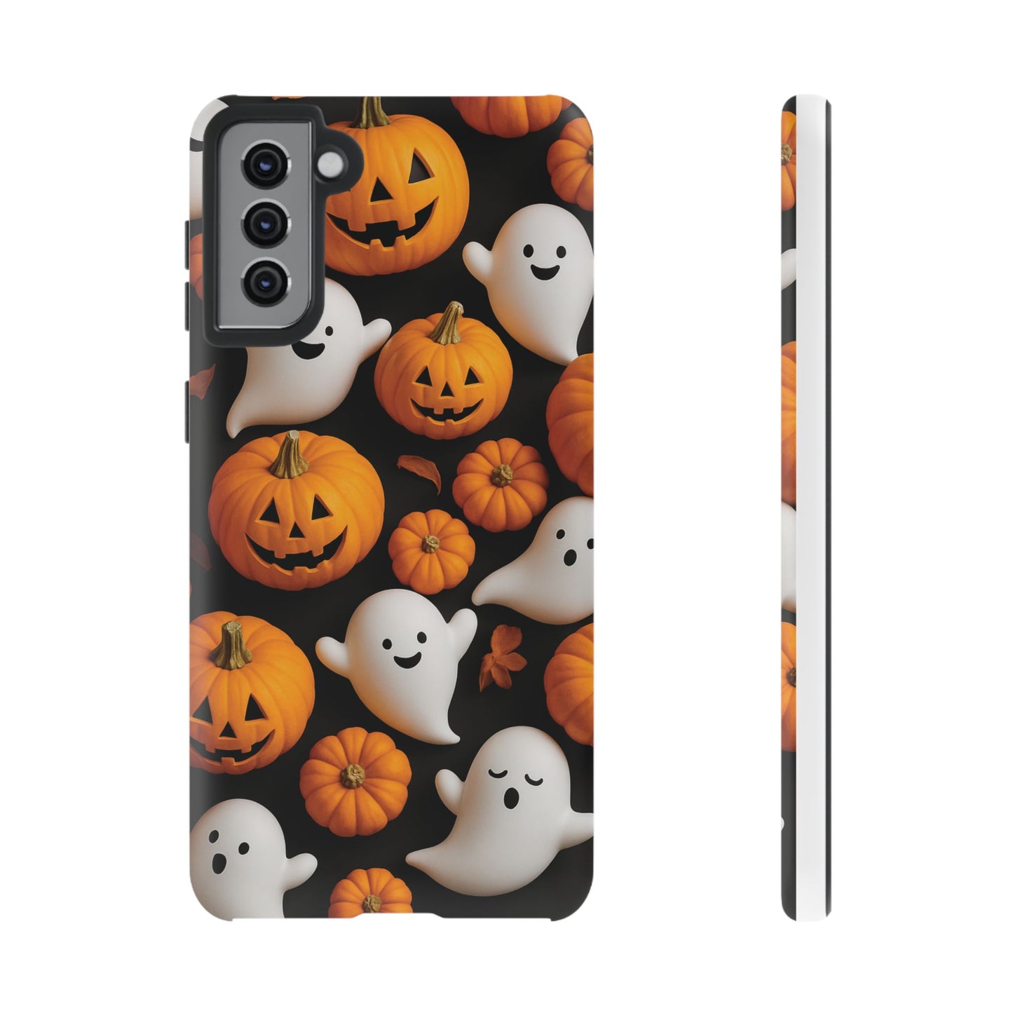 Halloween Phone Case, Spooky Ghosts and Pumpkins Design