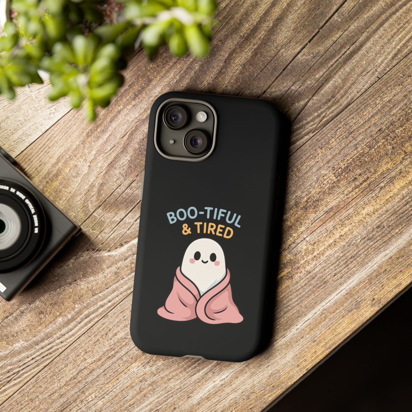Boo-tiful & Tired Phone Case, Halloween-Themed Design