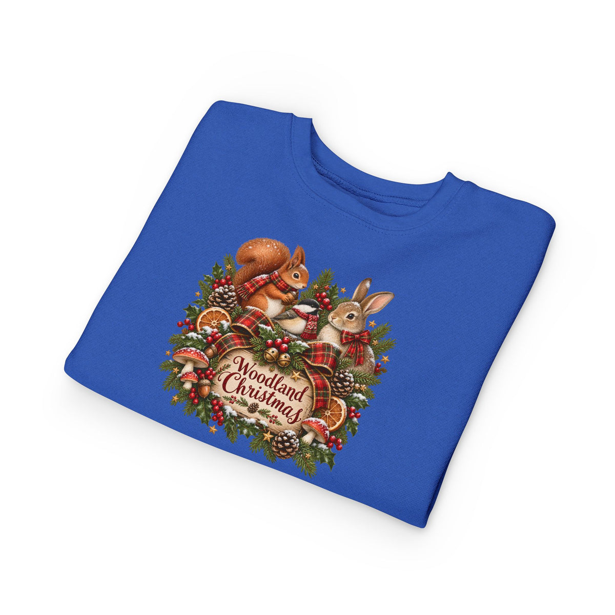 Woodland Christmas Toddler Sweatshirt — Cute Squirrel & Bunny Holiday Pullover