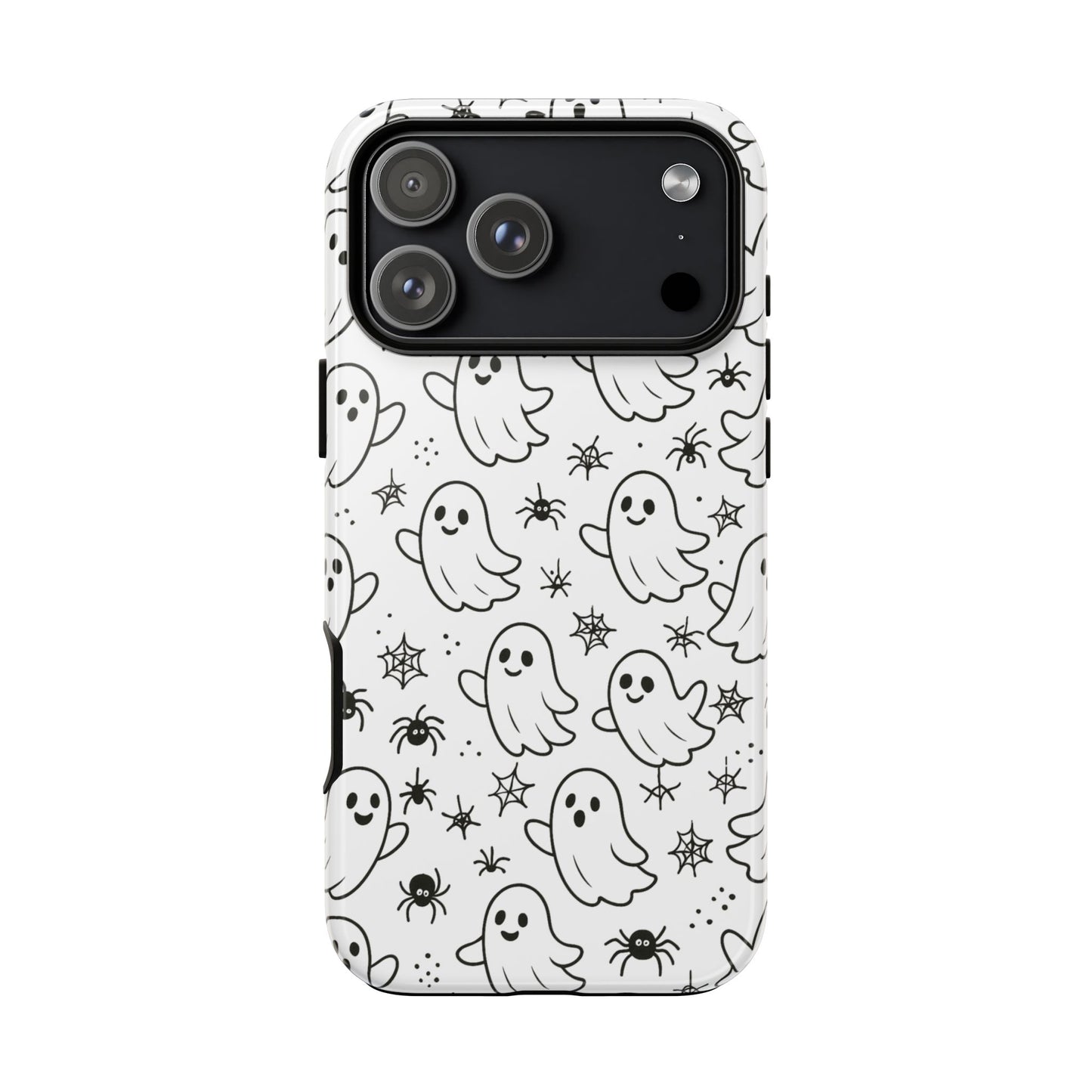 Ghostly Phone Case, Cute Halloween Phone Cover, Tough Phone Case, Spooky Phone Accessory, Ghost Pattern Design