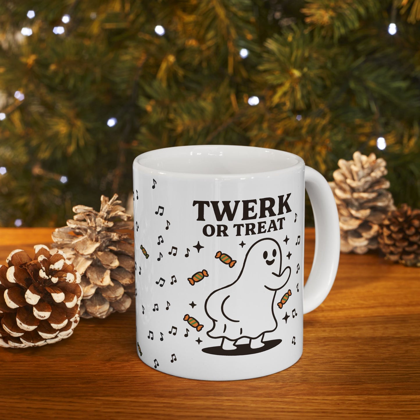 Twerk or Treat Ghost Ceramic Mug - Cute Design for Coffee Lovers, Spooky Decor for Halloween