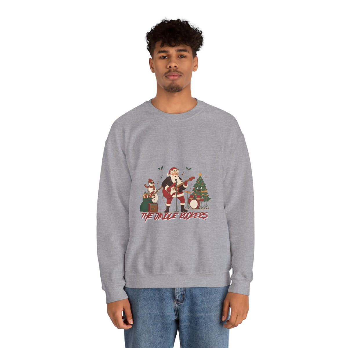 Funny Christmas Sweatshirt – "The Jingle Rockers" Holiday Band Crewneck