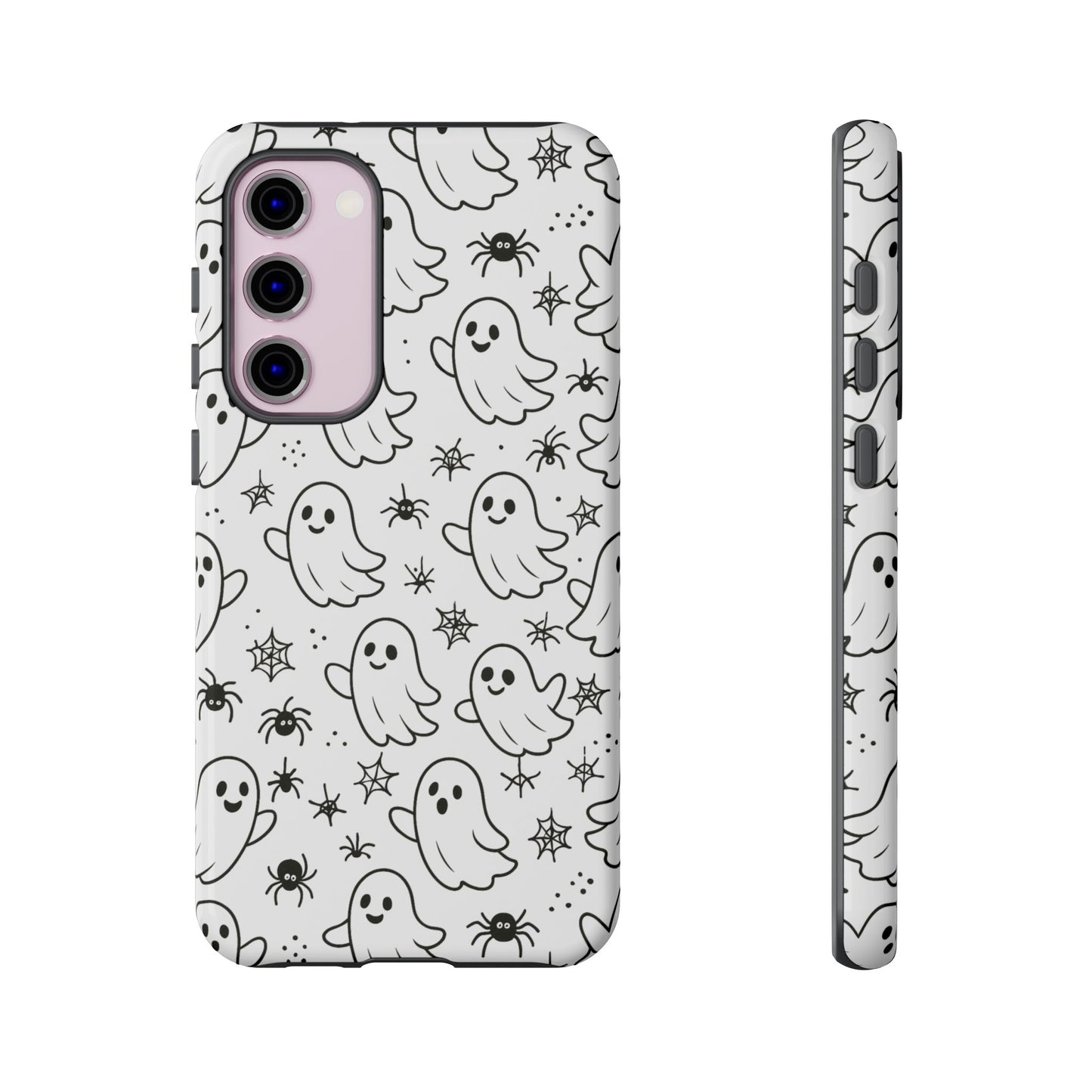 Ghostly Phone Case, Cute Halloween Phone Cover, Tough Phone Case, Spooky Phone Accessory, Ghost Pattern Design