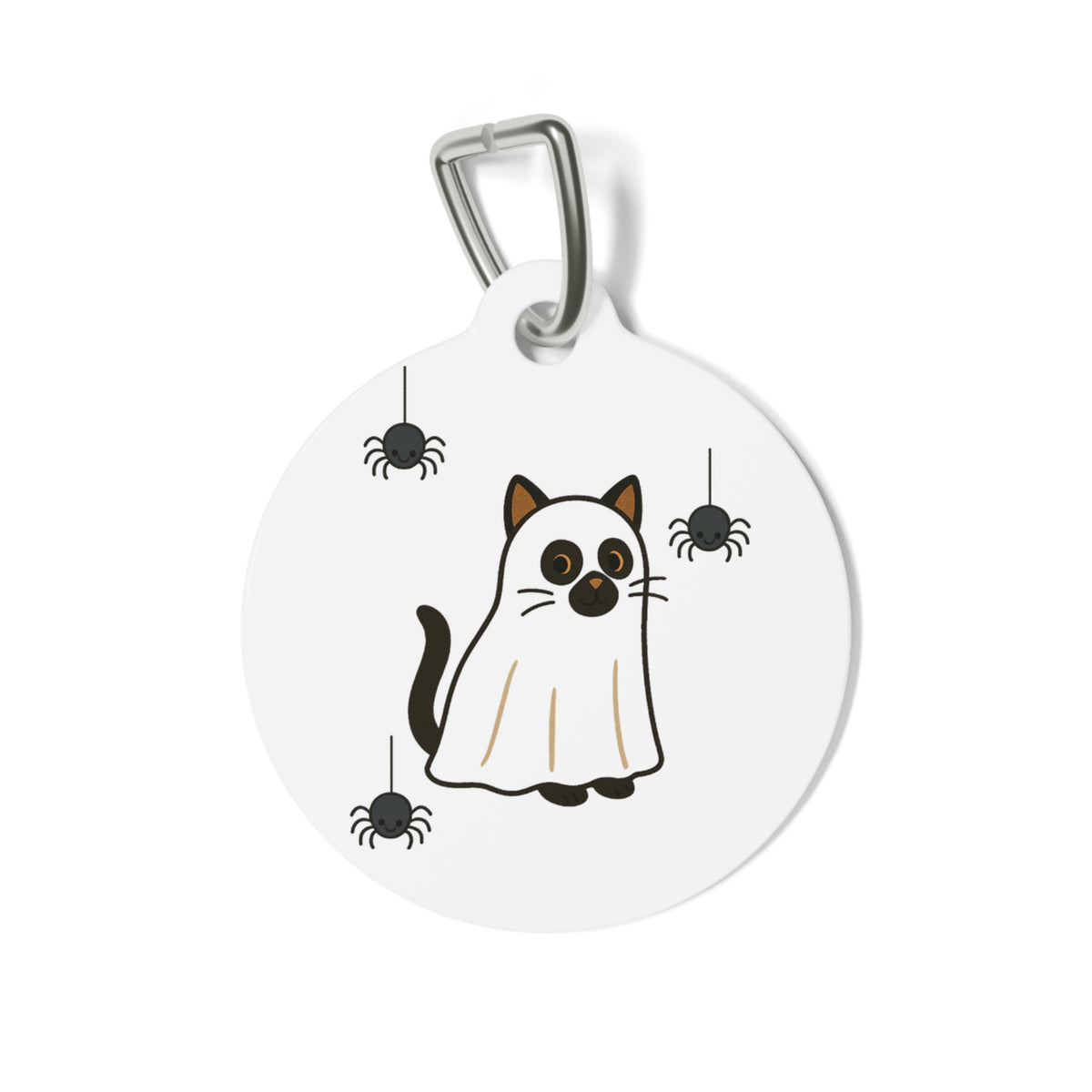 Personalized Spooky Cat Pet Tag - Halloween Kitty ID Tag, Cute Pet Accessory