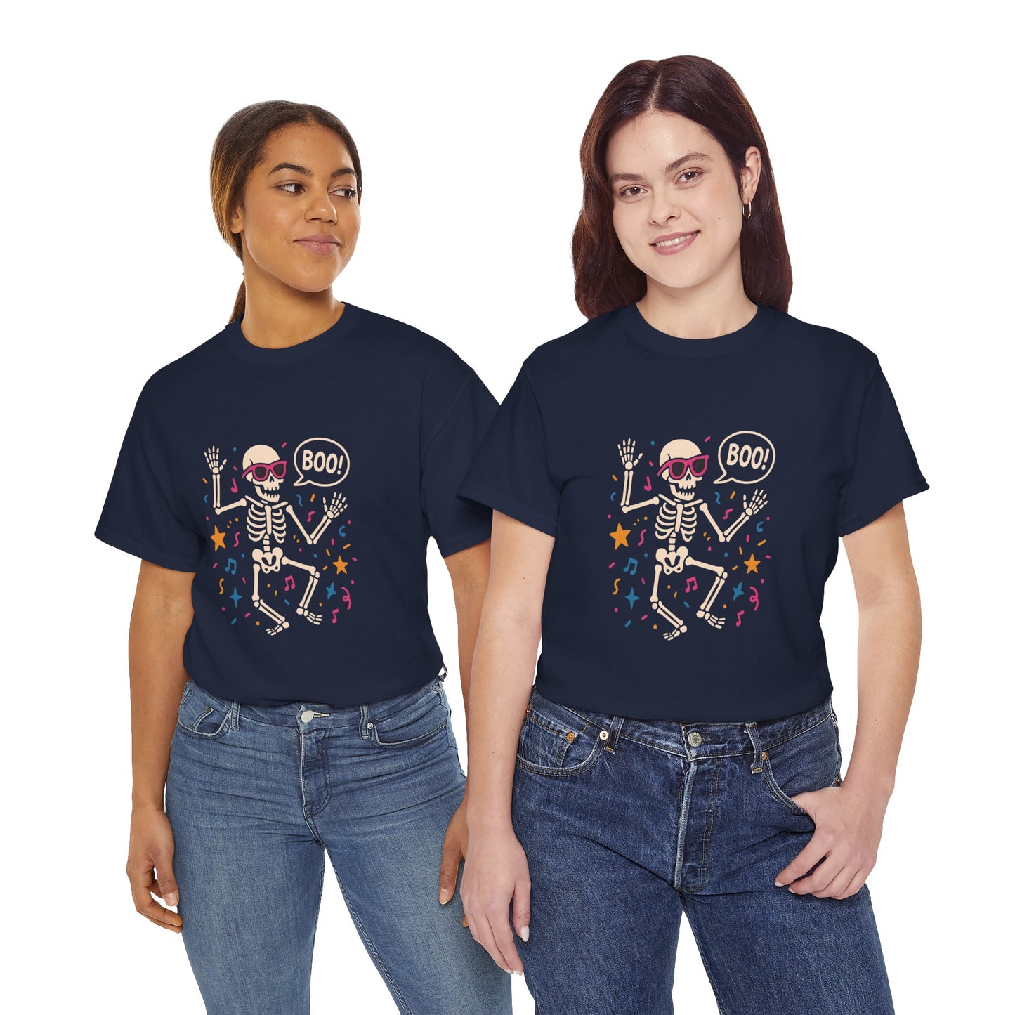 Halloween Skeleton Tee, Unisex Graphic Tee, Spooky Fun Shirt