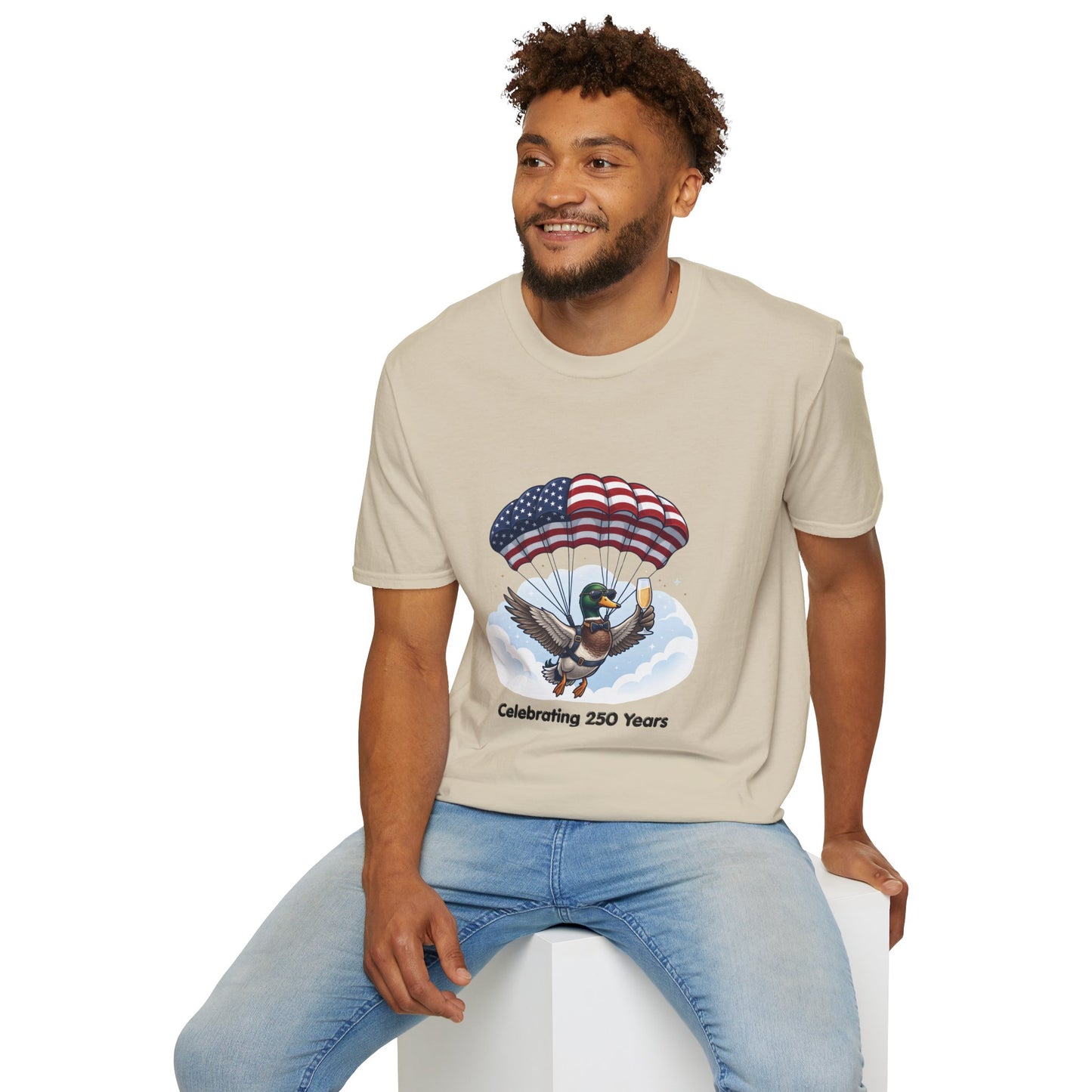 Duck Parachute T-Shirt – Celebrating 250 Years Patriotic Graphic Tee