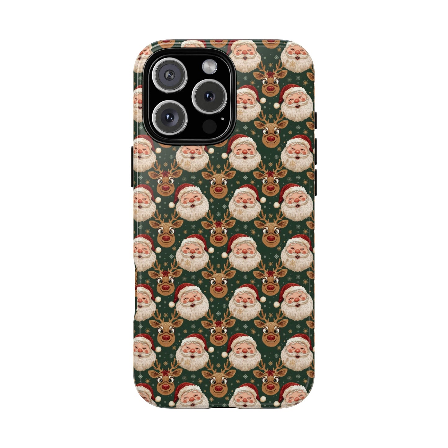 Christmas Santa-Reindeer Phone Case, Dual Layer Phone Case for Iphone 17, 16, 15, 14, 13, 12, 11 & Samsung