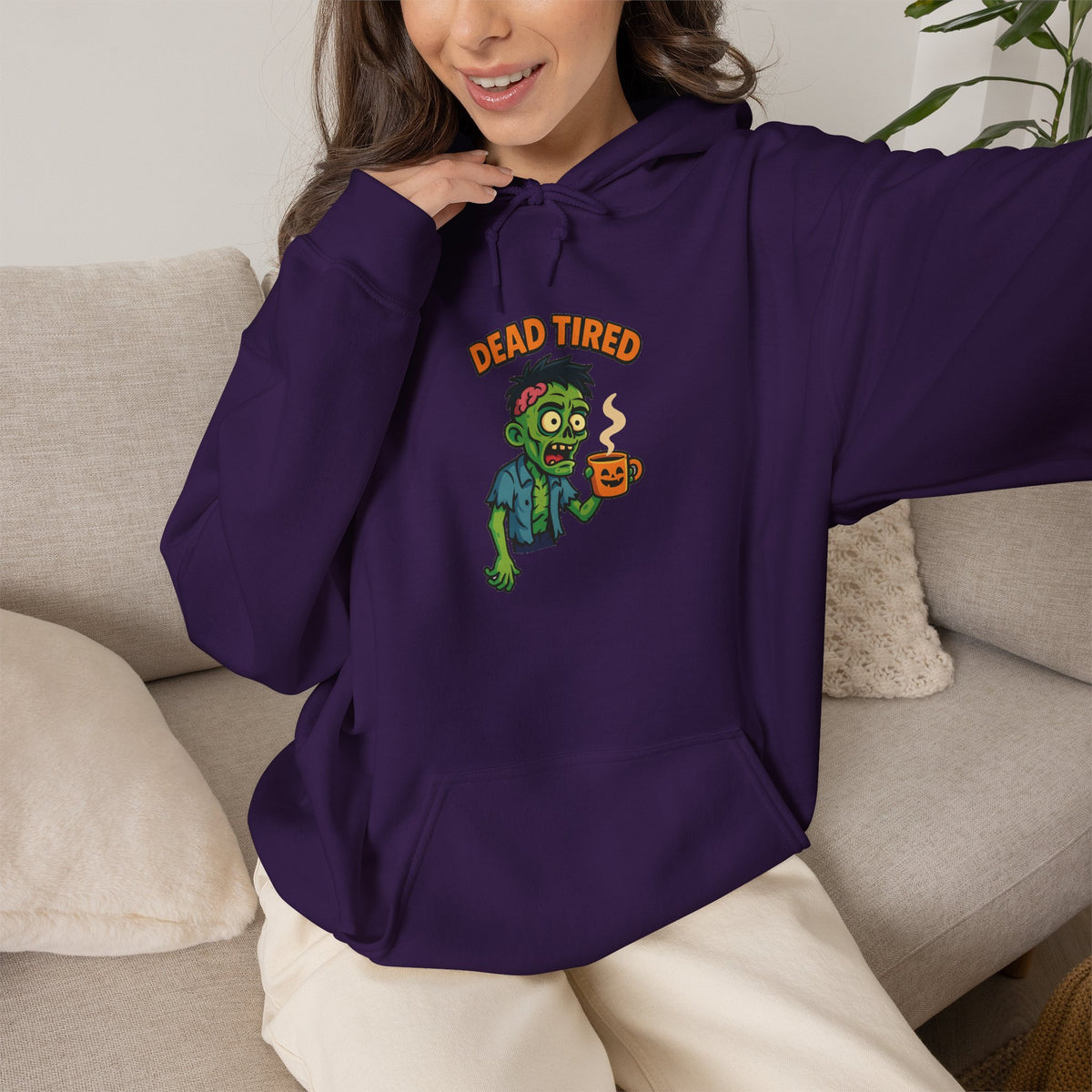 Zombie Themed Unisex Hoodie, Cozy Halloween Sweatshirt, Spooky Season Apparel
