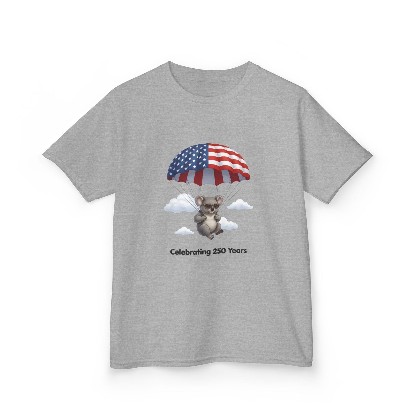 Kids Tee — Patriotic Koala Design, "Celebrating 250 Years"