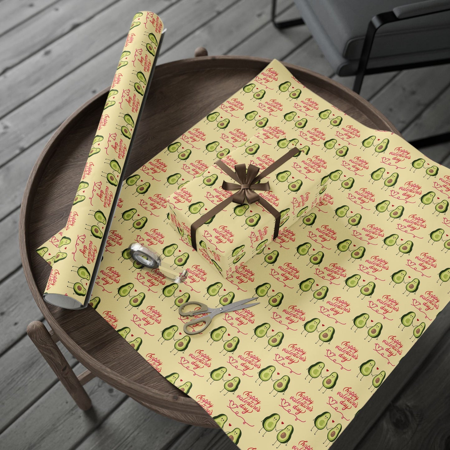Valentine's Day Wrapping Paper — Cute Avocado Gift Wrap Roll