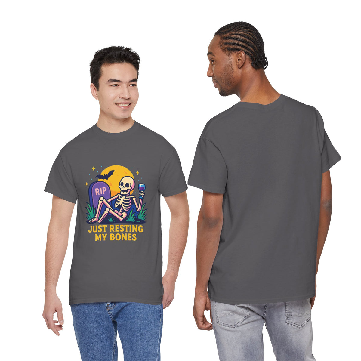 Skeleton Tee - Just Resting My Bones, Unisex Halloween Shirt
