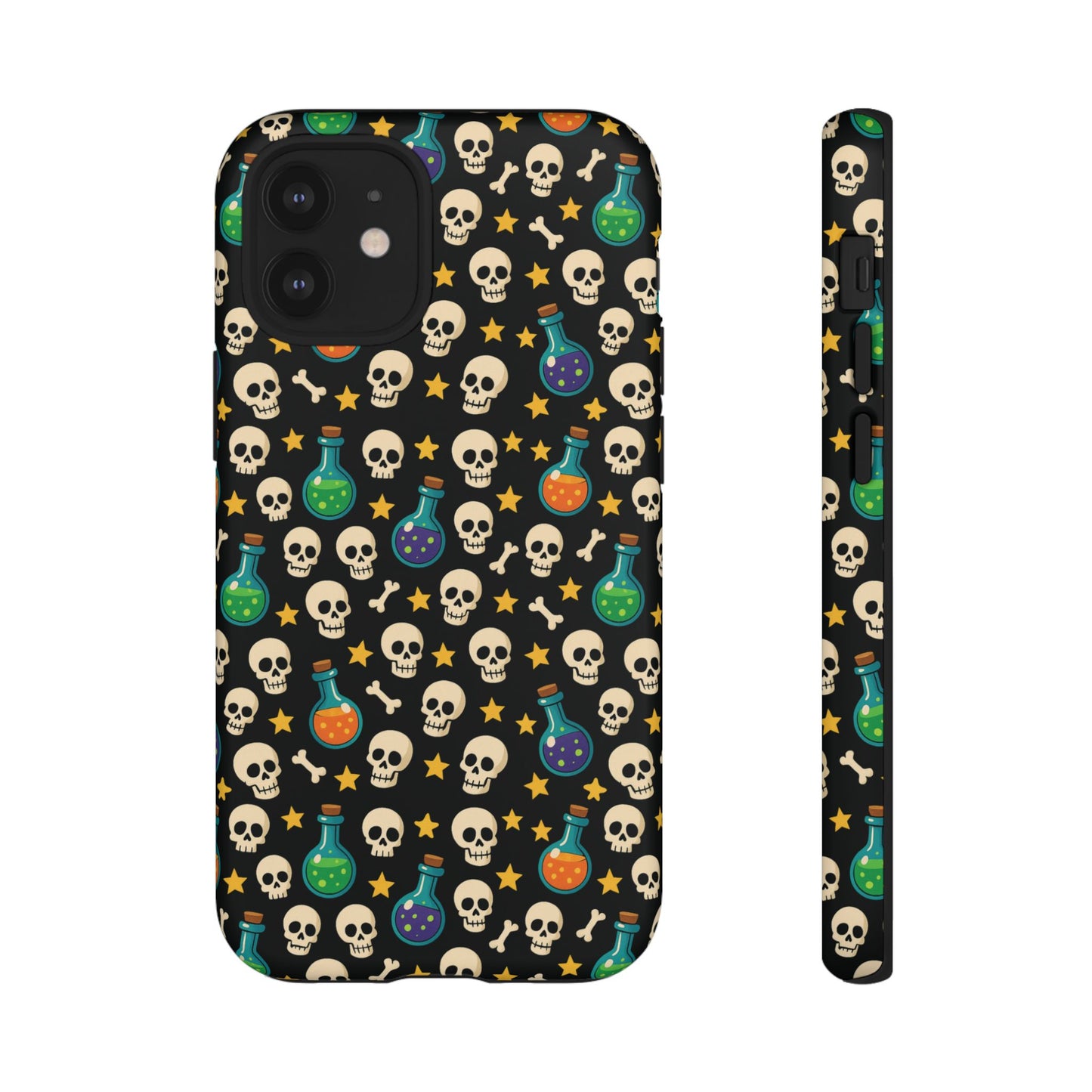 Skull & Potion Phone Case, Trendy Cell Phone Cover, Halloween Gift, Gothic Phone Accessory, Spooky Style Case, Tough Cases