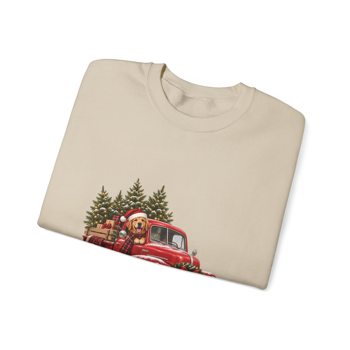 Vintage Red Truck Christmas Sweatshirt, Unisex Sweatshirt