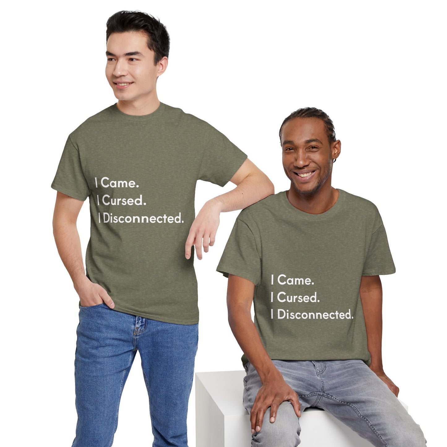 I Came I Cursed I Disconnected Unisex Heavy Cotton Tee, Funny Halloween T-Shirt
