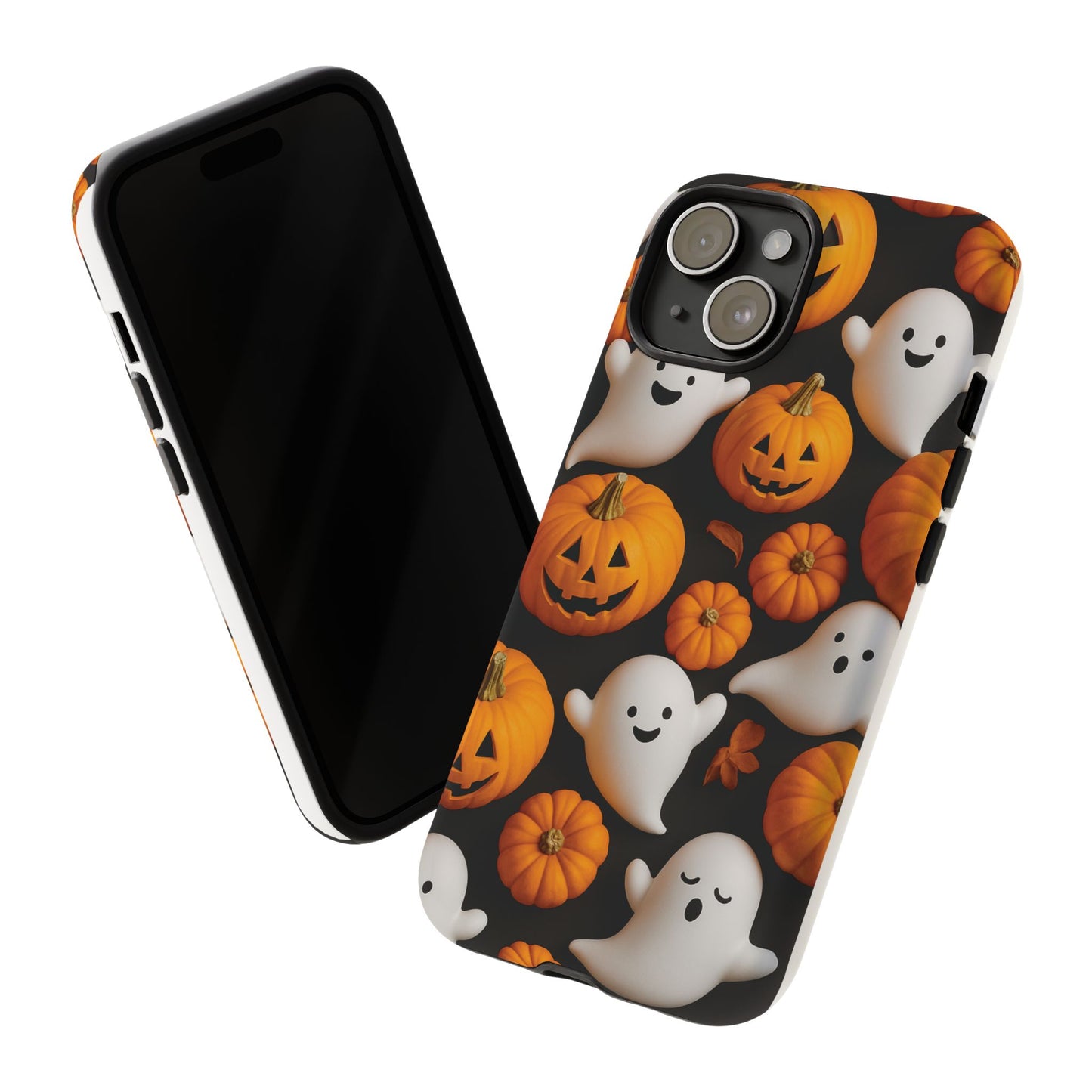 Halloween Phone Case, Spooky Ghosts and Pumpkins Design