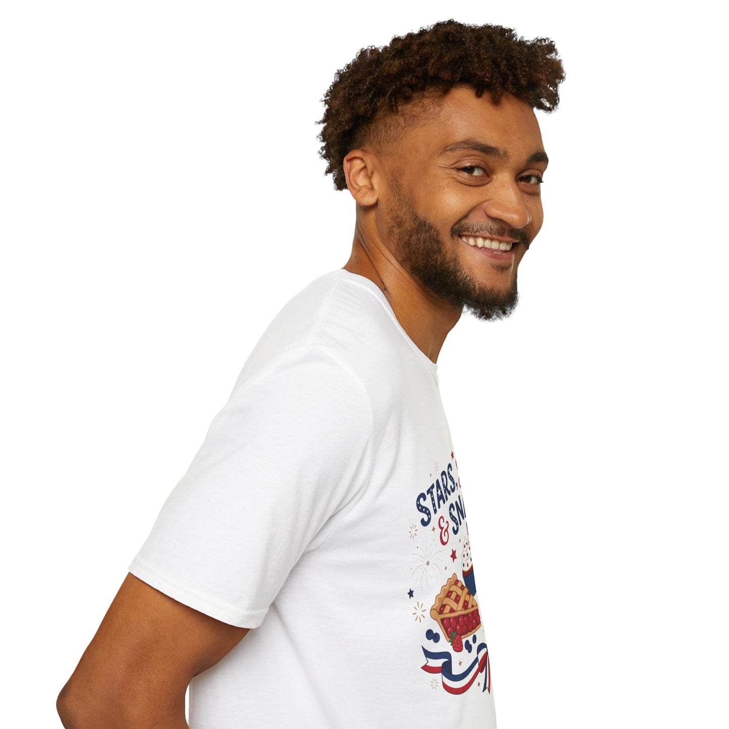 Stars, Stripes & Snacks T-Shirt — 4th of July Patriotic Dessert Tee