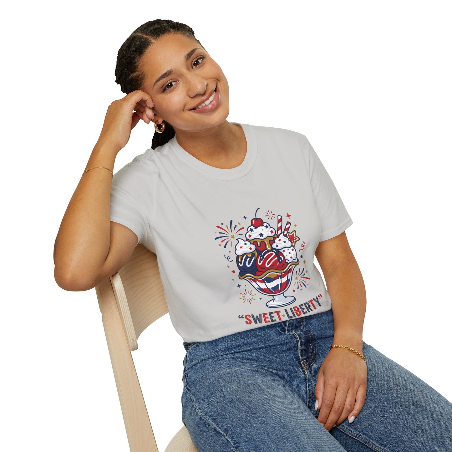 Sweet Liberty Ice Cream T-Shirt — Patriotic 4th of July Sundae Tee