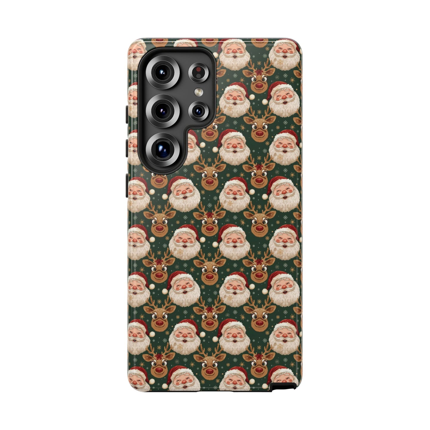 Christmas Santa-Reindeer Phone Case, Dual Layer Phone Case for Iphone 17, 16, 15, 14, 13, 12, 11 & Samsung