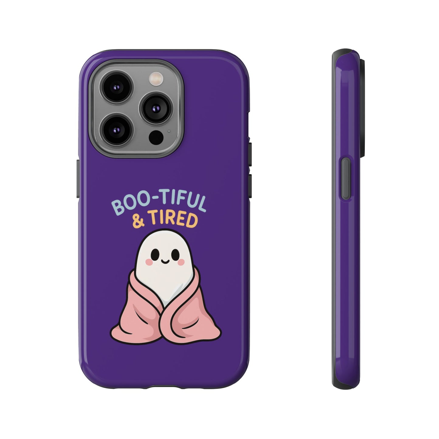 Boo-Tiful & Tired Phone Case, Halloween-Themed Design