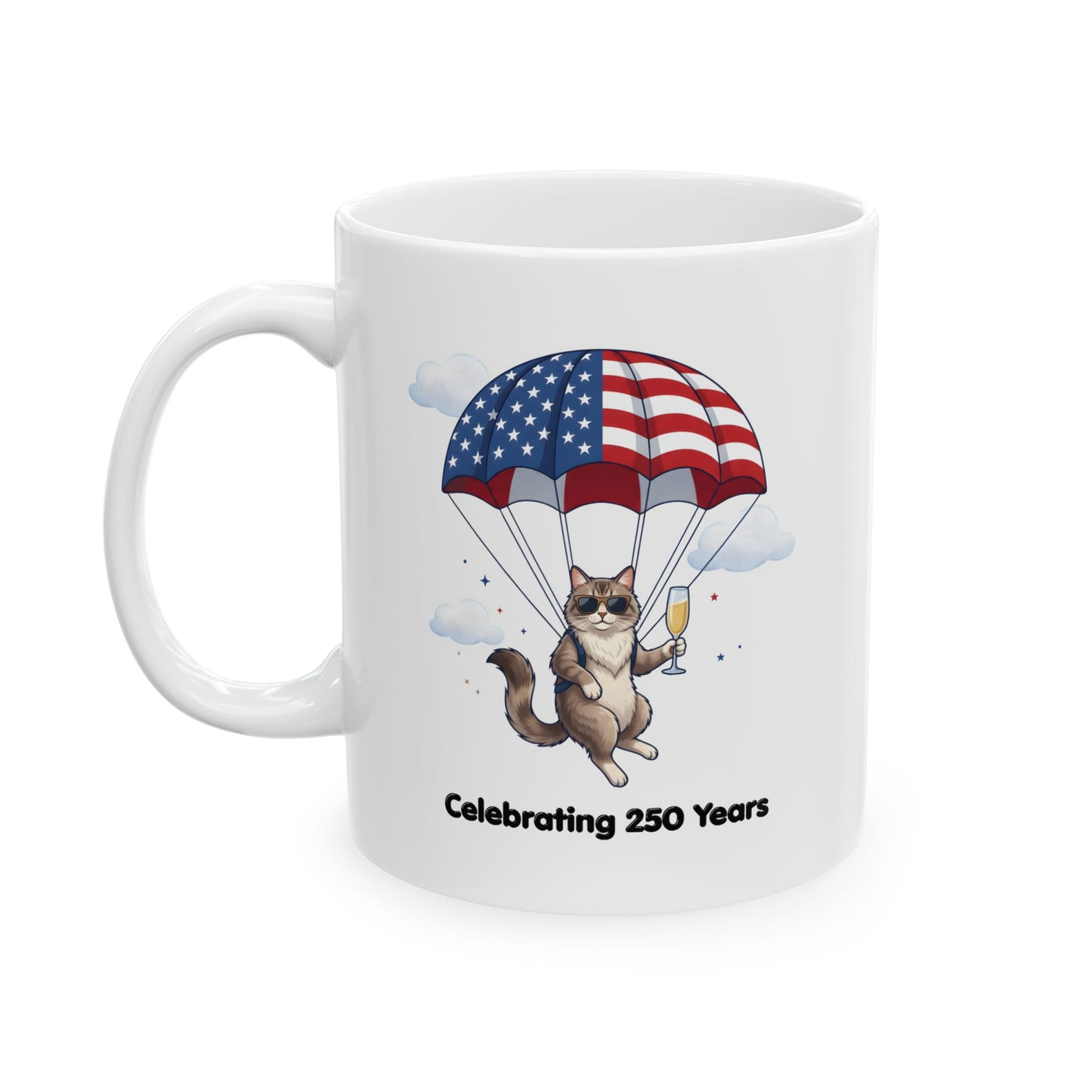 Patriotic Cat Ceramic Mug