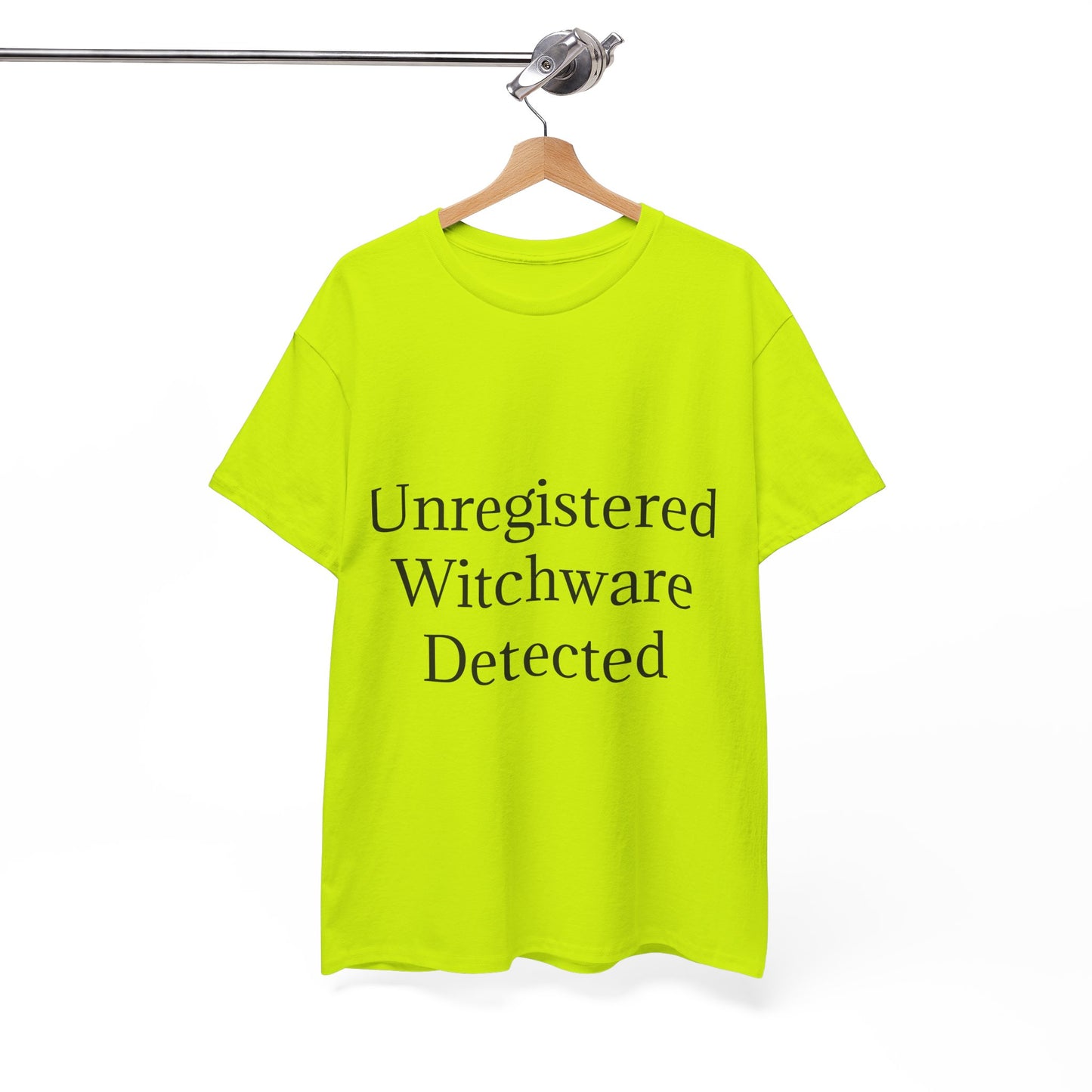 Unisex Heavy Cotton Tee - Unregistered Witchware Detected, Witchy Apparel, Halloween Tee