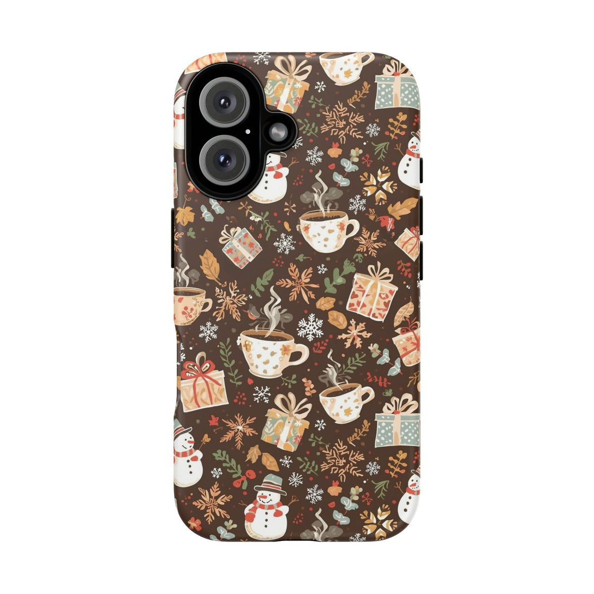 Christmas Phone Case, Winter Holiday Phone Case with Snowmen and Gifts Design for Iphone & Samsung