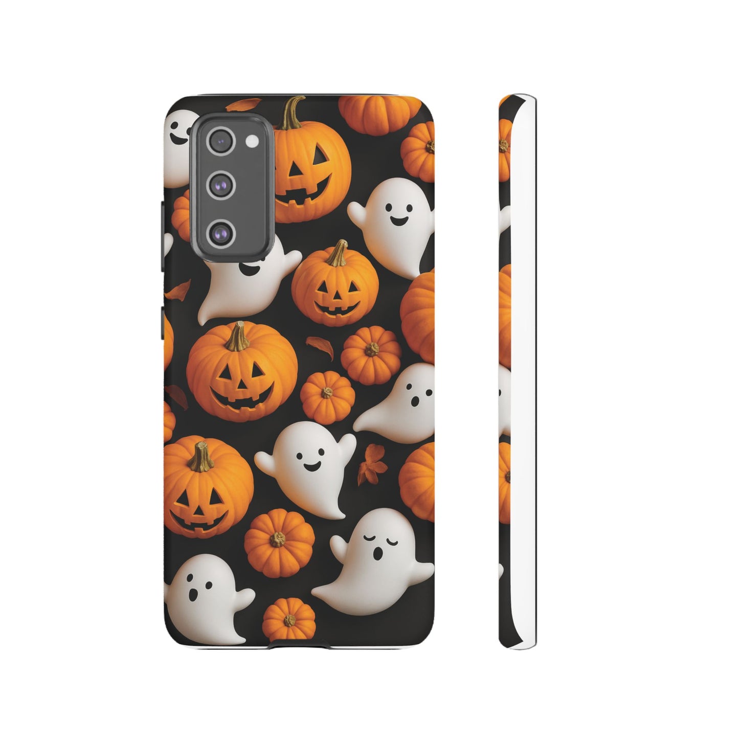Halloween Phone Case, Spooky Ghosts and Pumpkins Design
