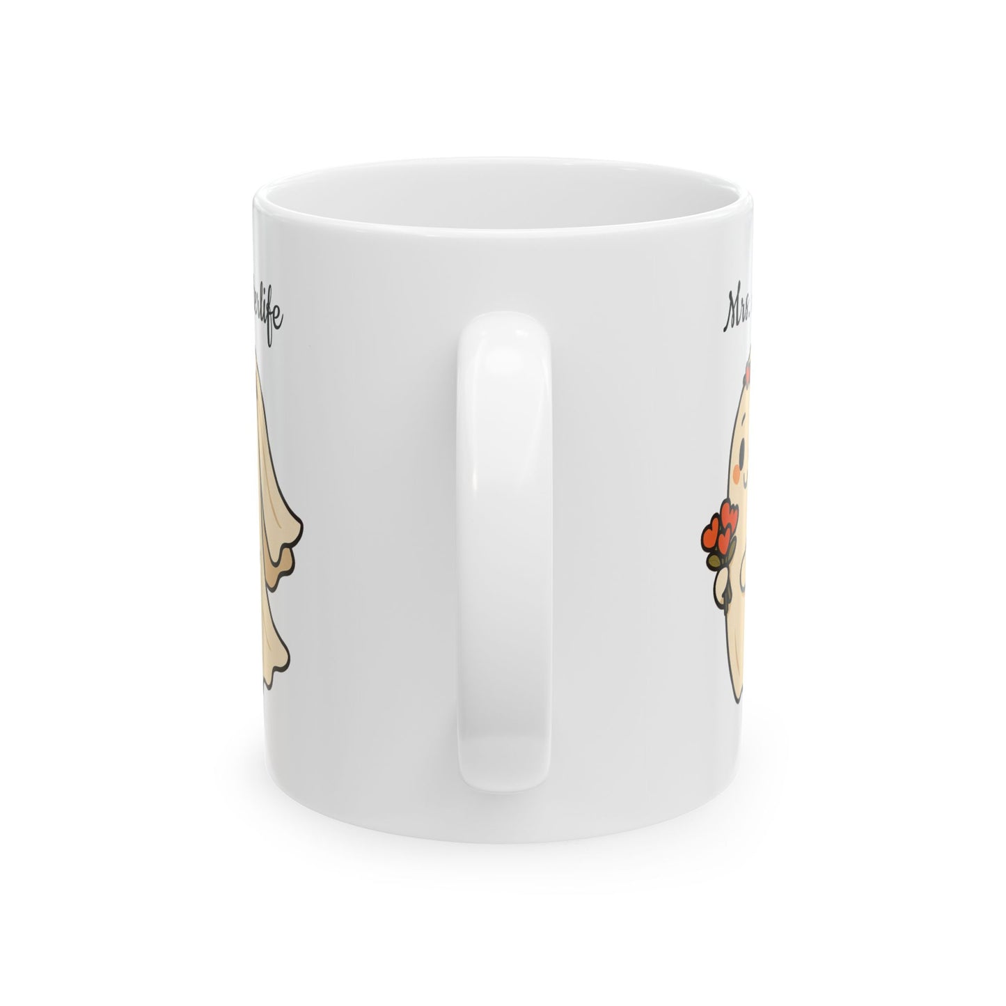 Halloween Ceramic Mug - Mrs. Afterlife, Cute Gift for Couples, Perfect for Coffee Lovers