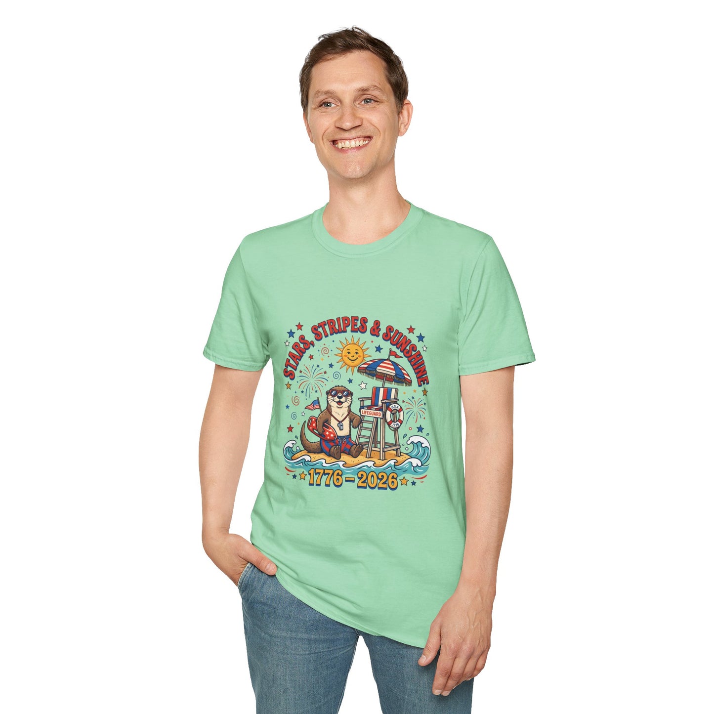 Stars, Stripes & Sunshine T-Shirt — Patriotic 1776–2026 Summer Tee, 4th of July Shirt