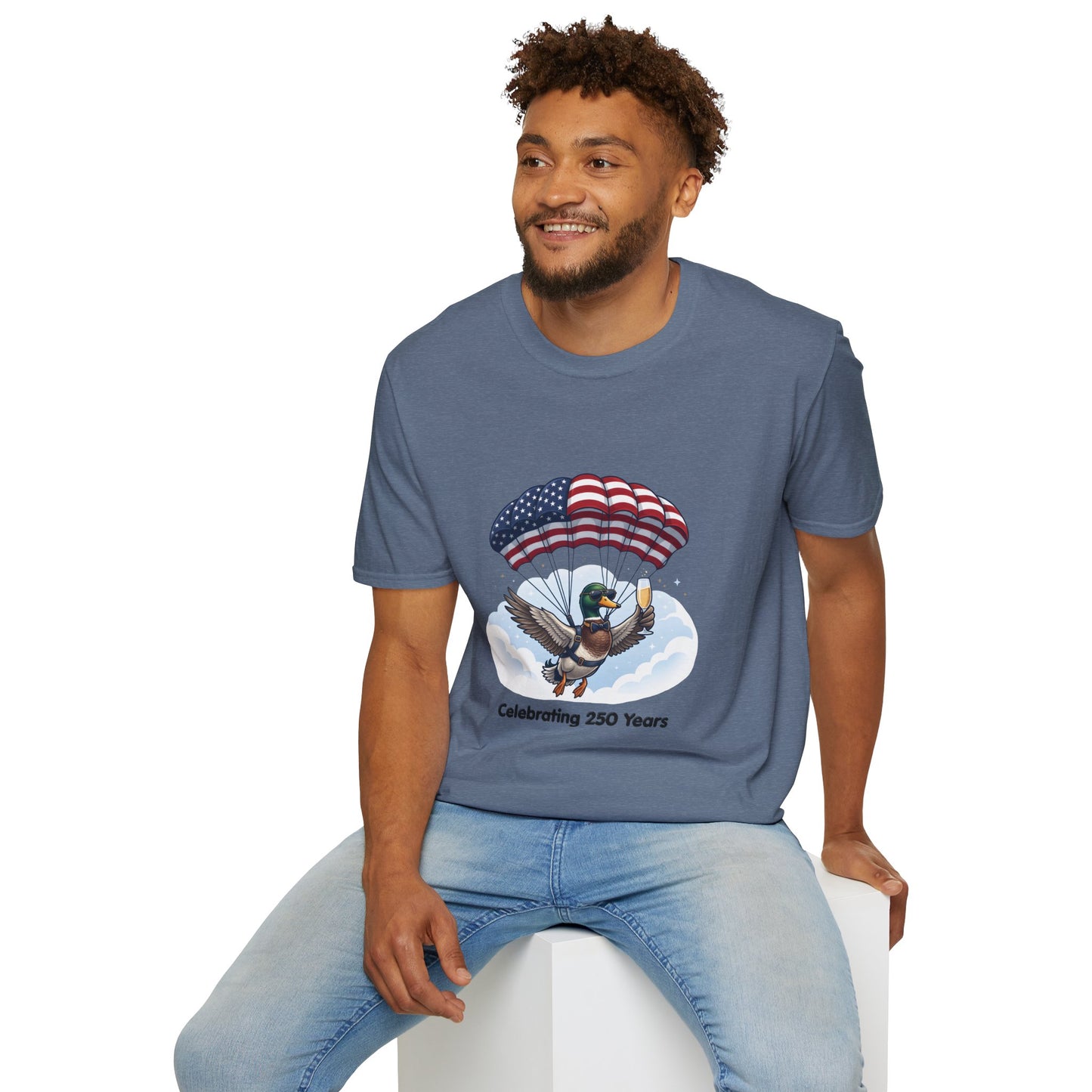 Duck Parachute T-Shirt – Celebrating 250 Years Patriotic Graphic Tee