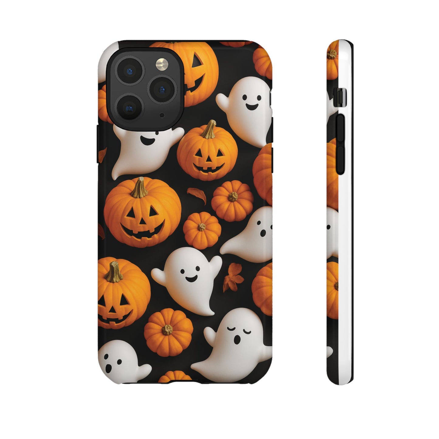 Halloween Phone Case, Spooky Ghosts and Pumpkins Design