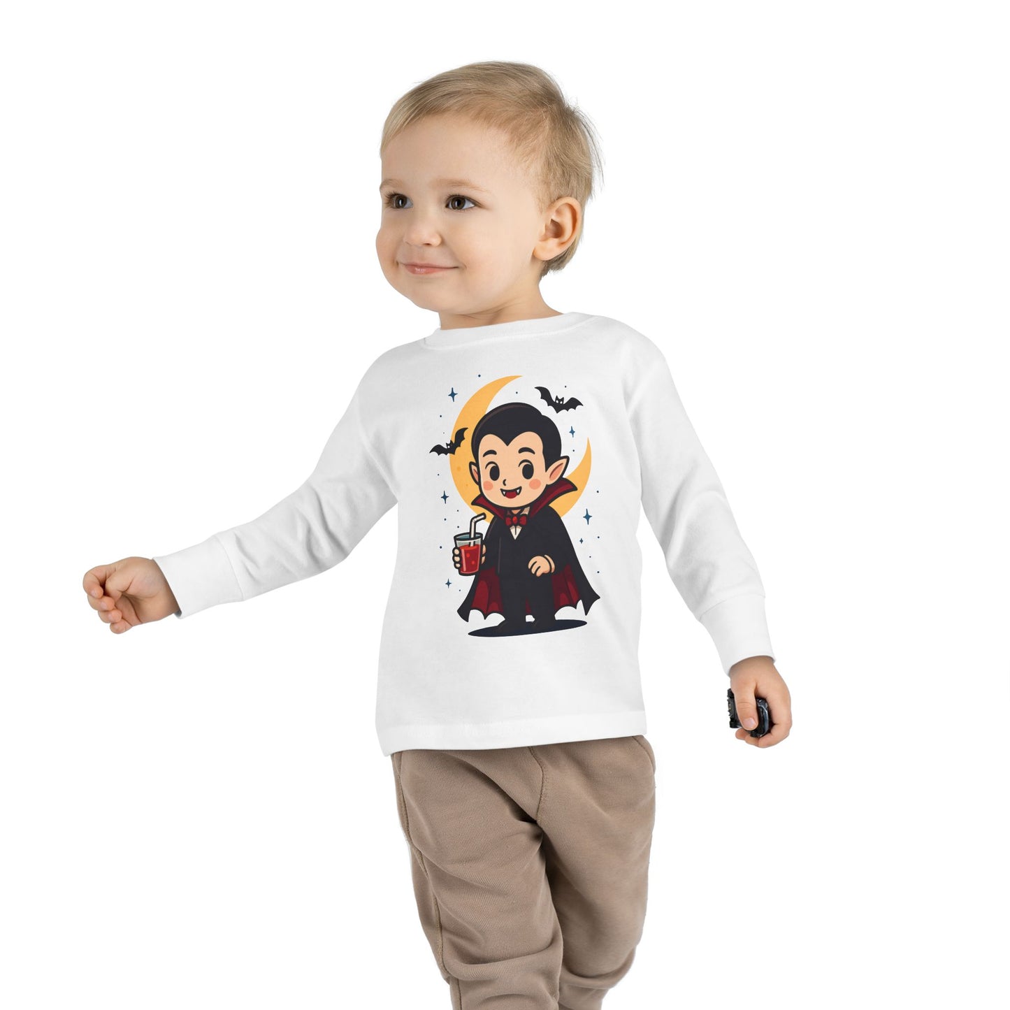 Toddler Halloween Tee, Cute Vampire Long Sleeve Shirt, Spooky Kids Apparel, Halloween Costume Top, Toddler Party Wear