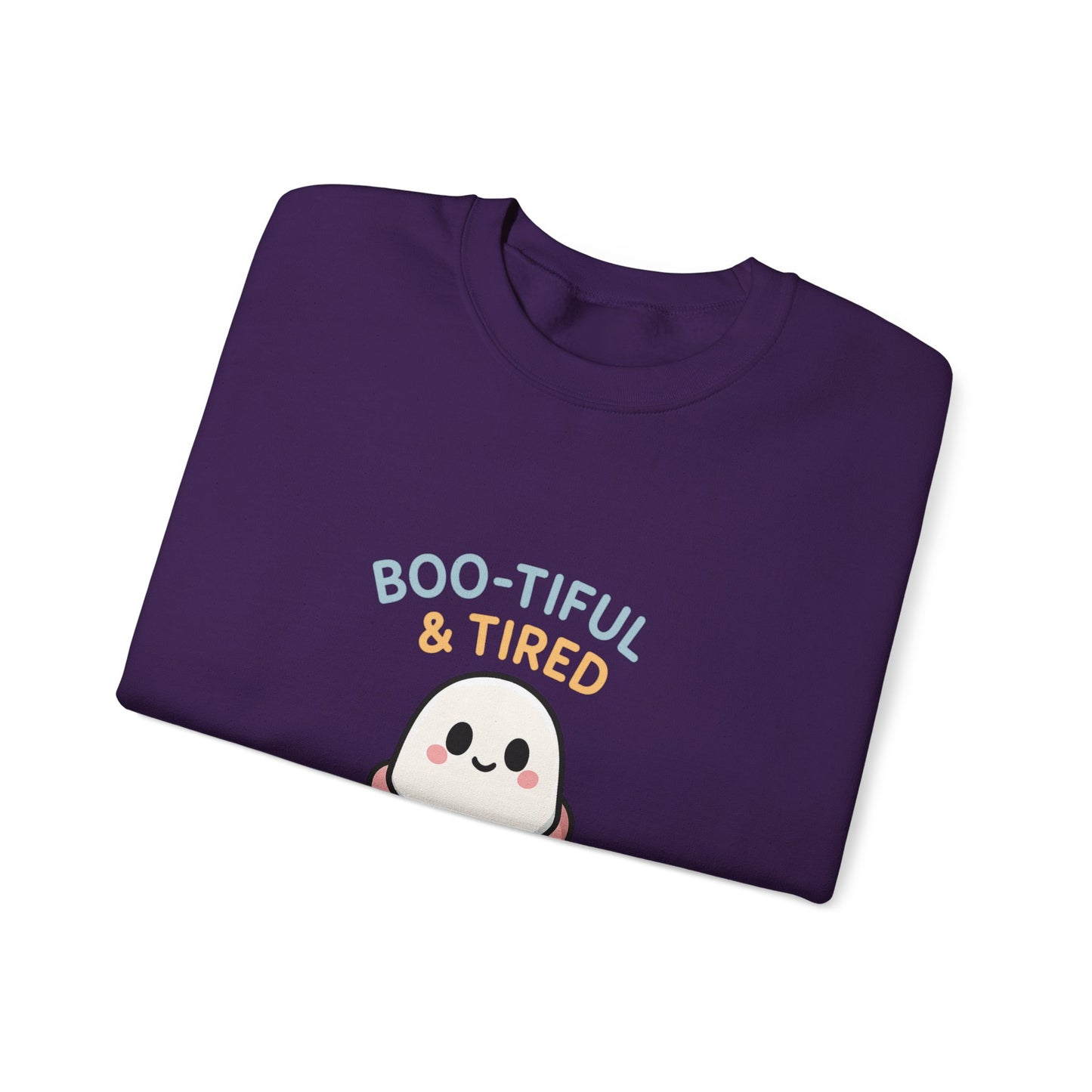 Boo-tiful & Tired Sweatshirt, Halloween-Themed Design