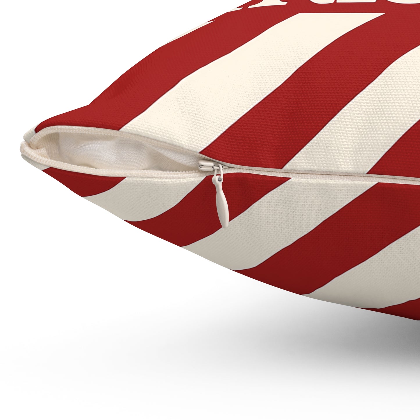 Merry Christmas Candy-Stripe Throw Pillow, Festive Christmas Decor