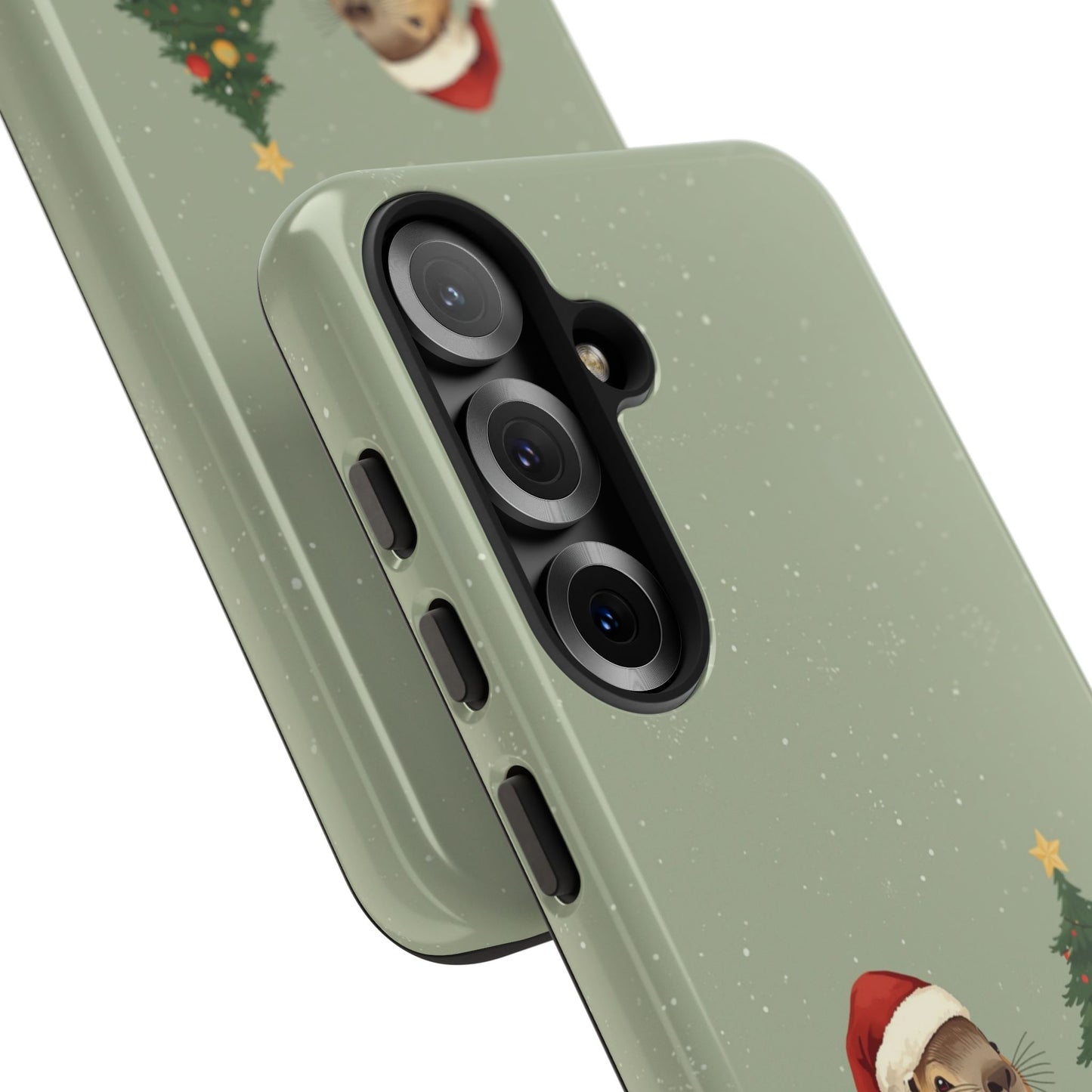 Christmas Phone Case with Capybara Design, Dual Layer Protective Case for Iphone 17, 16, 15, 14, 13 & Samsung