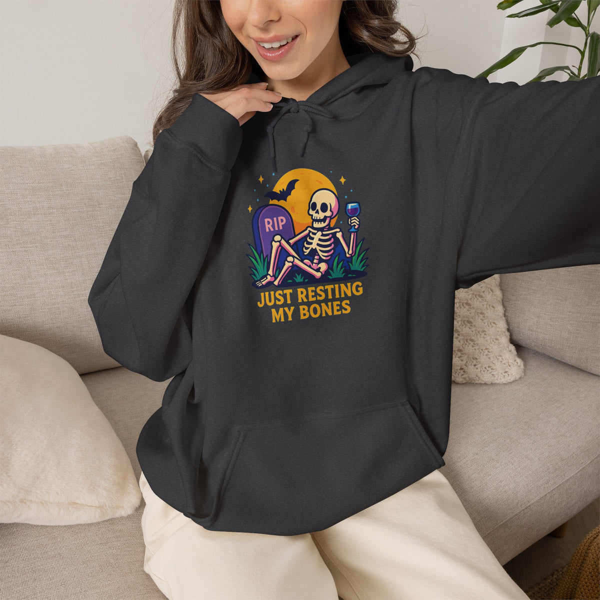 Halloween Skeleton Hoodie, Cozy Unisex Sweatshirt
