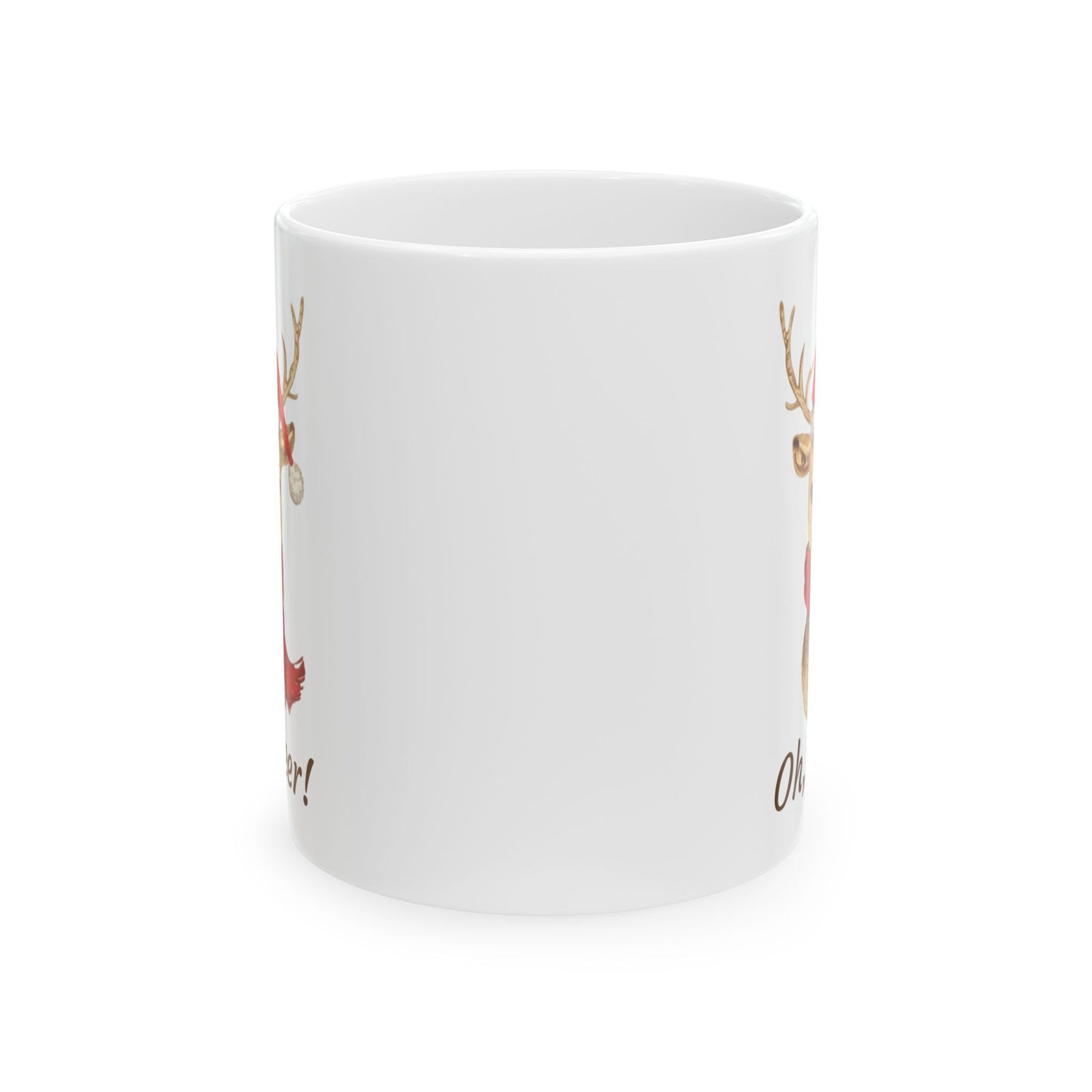 Festive Reindeer Ceramic Mug - Perfect Holiday Coffee Cup, Christmas Mug