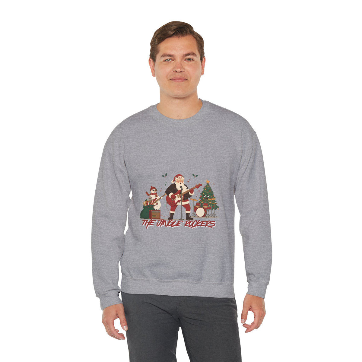 Funny Christmas Sweatshirt – "The Jingle Rockers" Holiday Band Crewneck