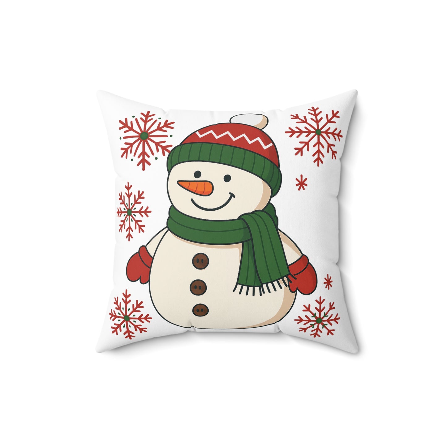Snowman Throw Pillow — Festive Christmas Decorative Cushion