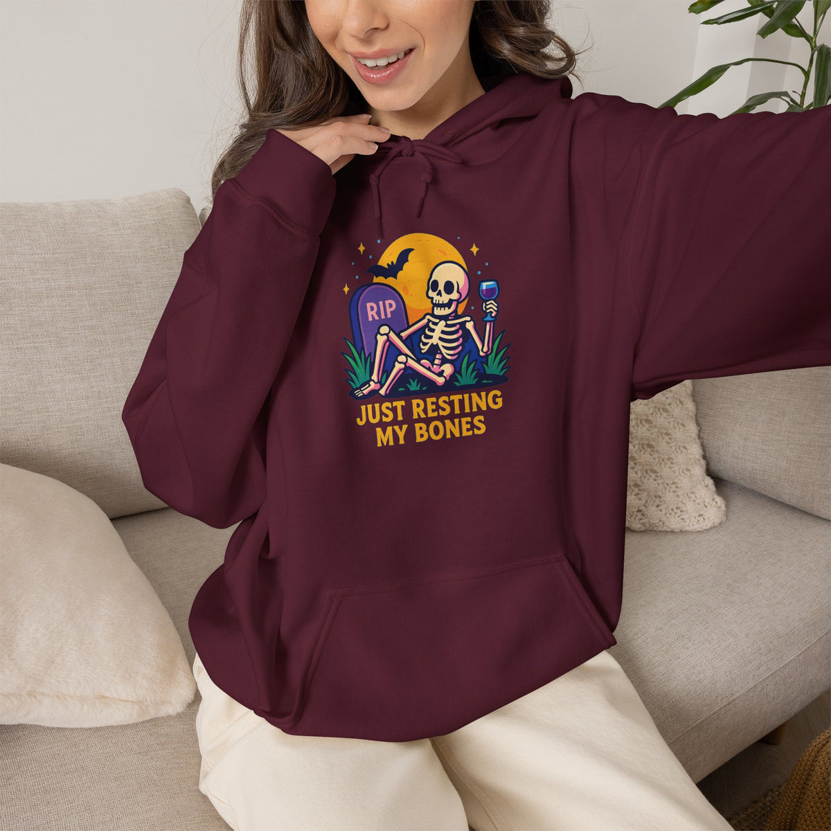 Halloween Skeleton Hoodie, Cozy Unisex Sweatshirt