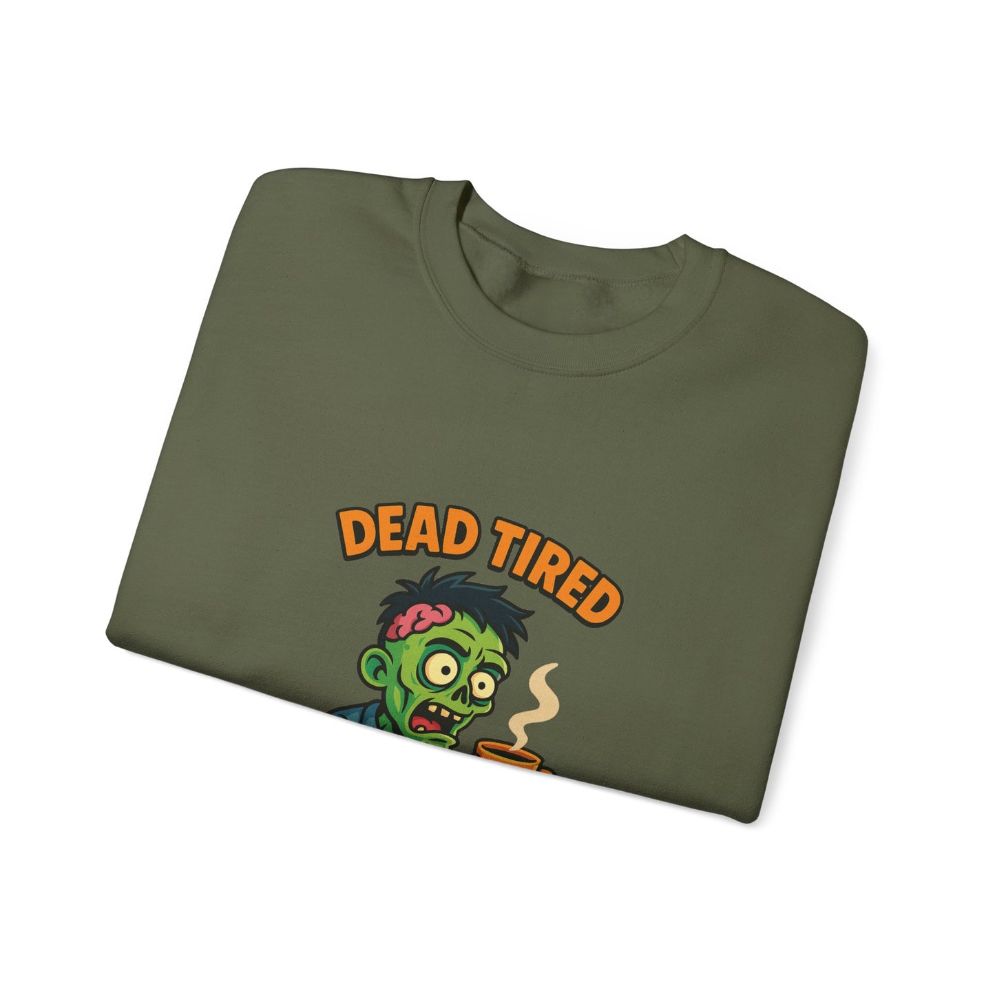 Dead Tired Zombie Sweatshirt, Funny Halloween Crewneck, Spooky Season Apparel