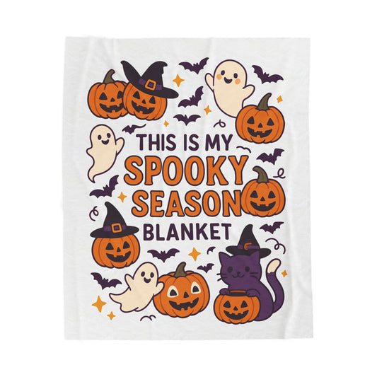Halloween Themed Velveteen Plush Blanket, Cozy-Spooky Blanket