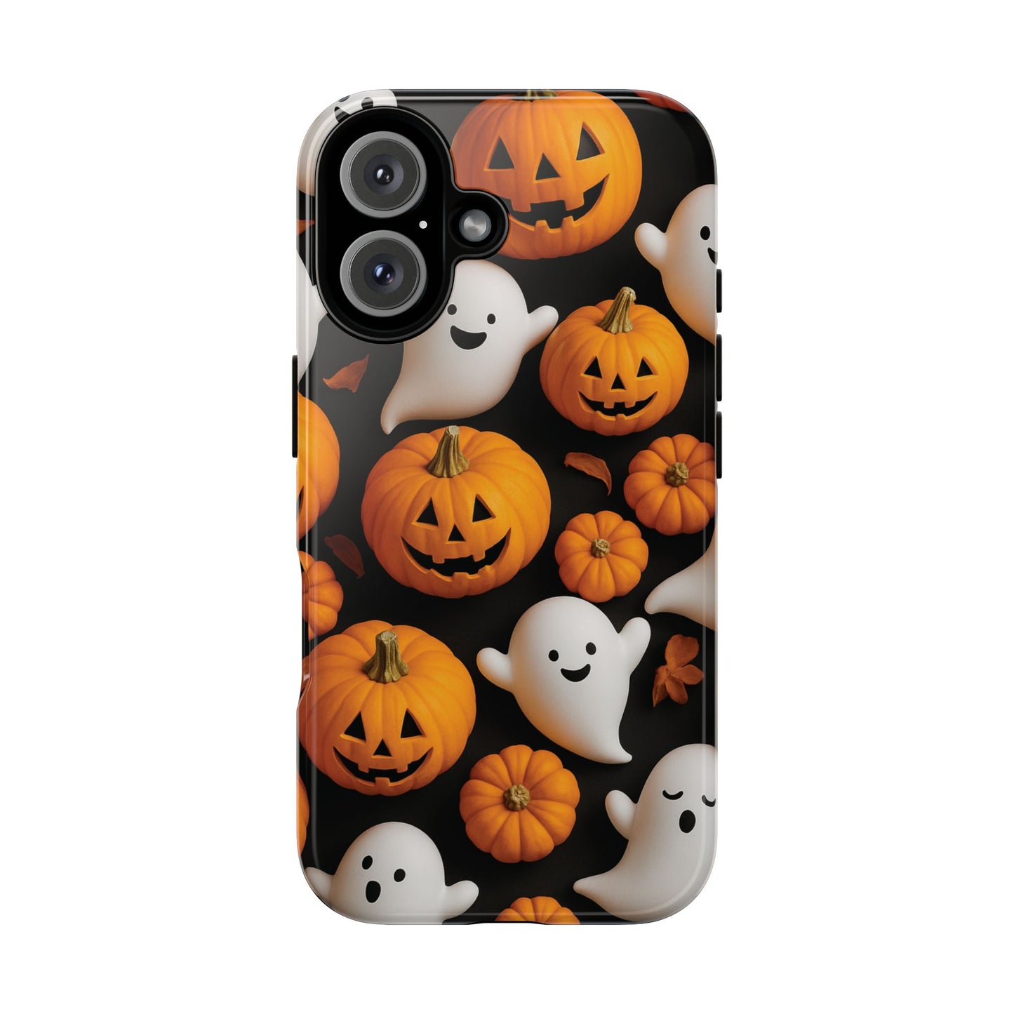 Halloween Phone Case, Spooky Ghosts and Pumpkins Design